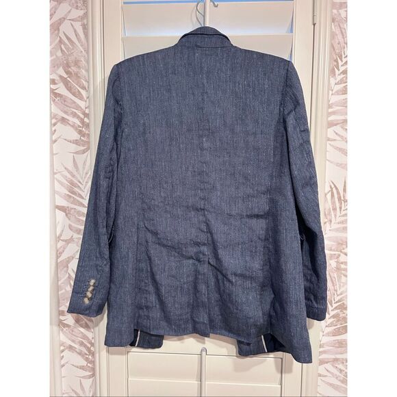 LOFT Chambray Long Blazer Size 6 - Picture 6 of 6